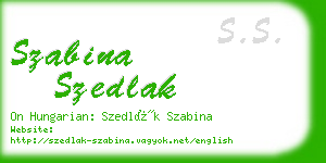 szabina szedlak business card